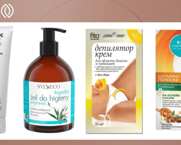 Produkty do higieny intymnej i depilacji, w tym krem do golenia miejsc intymnych na zero.