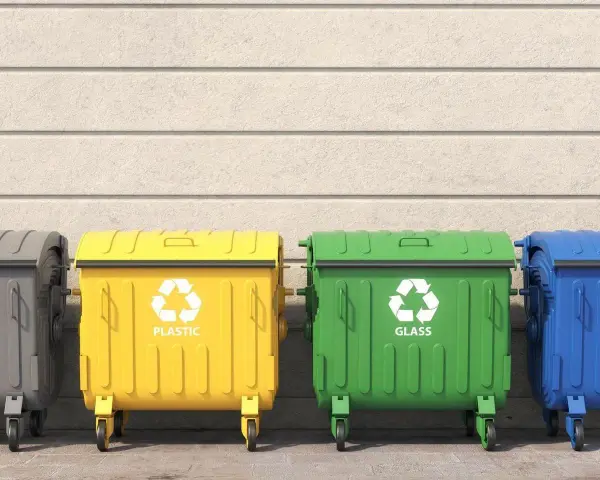 Segregacja śmieci w bloku to obowiązek. Kara za niesegregowanie śmieci może być dotkliwa. Oto kosze na plastik i szkło.