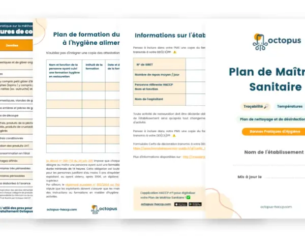 Fiche technique préparation des repas : plan de maîtrise sanitaire, traçabilité, températures, nettoyage, hygiène.