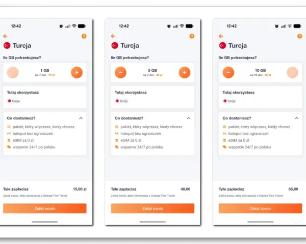 Planujesz podróż do Turcji? Sprawdź, czy w Turcji jest roaming i wybierz pakiet danych: 1 GB za 15 zł, 5 GB za 40 zł lub 10 GB za 65 zł.