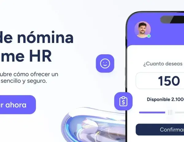 App móvil de Sesame HR para solicitar adelantos de nómina. Permite retirar 150€ de los 2.100€ disponibles. La empresa no se puede negar a dar un anticipo.