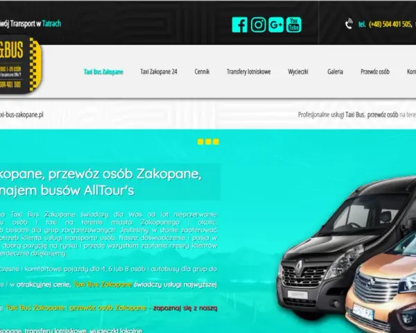 Profesjonalne usługi Taxi Bus Zakopane, przewóz osób i wynajem busów w Tatrach. Komfortowo i bezpiecznie.