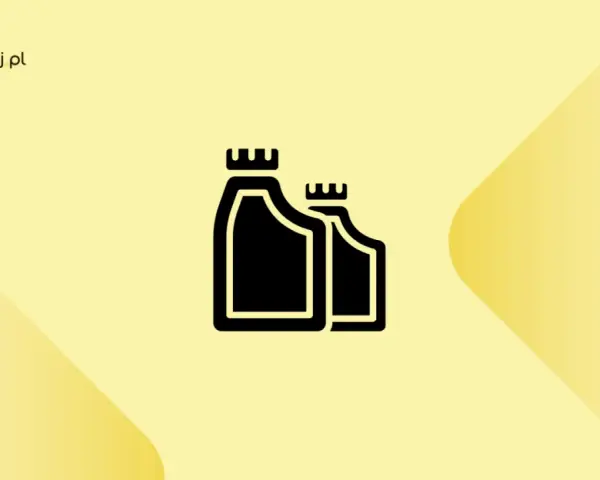 Dwie czarne ikony kanistrów symbolizujące lepkość oleju. Logo JakiOlej.pl.
