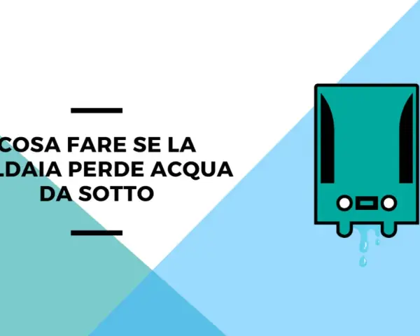 Cosa fare se la caldaia perde acqua da sotto. Illustrazione di una caldaia che gocciola.