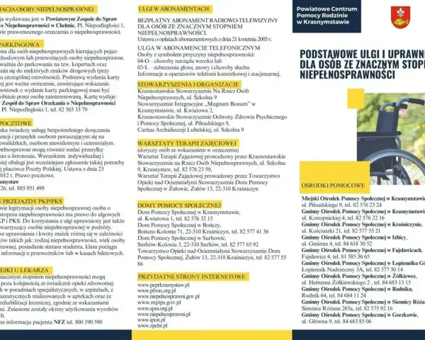 Informator o ulgach i uprawnieniach dla osób ze znacznym stopniem niepełnosprawności. Wózek inwalidzki na tle zieleni.