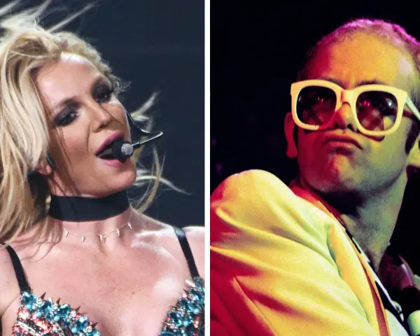 Britney Spears i Elton John na scenie.