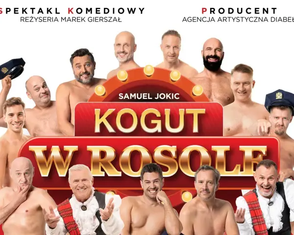 Siedmiu mężczyzn, jak na "serca na odwyku", w komediowym spektaklu "Kogut w rosole".
