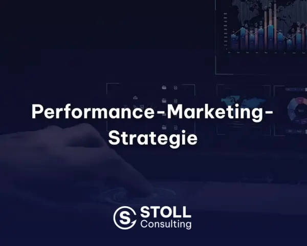 Digitale Strategie: Performance Marketing für messbaren Erfolg. Ein Finger tippt auf einen Touchscreen mit Diagrammen.