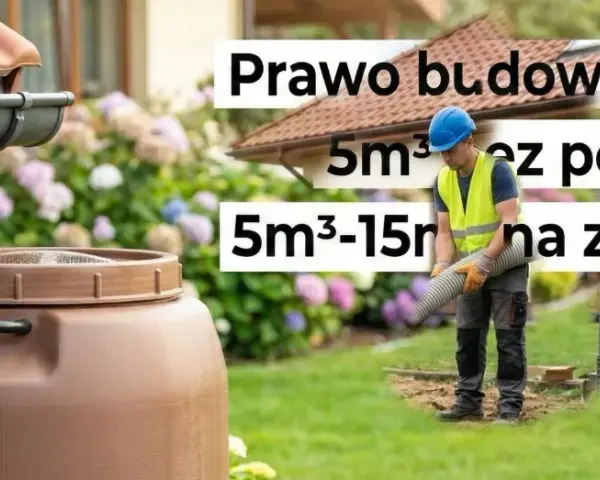 Prawo budowlane 2026: czy budowa szamba wymaga pozwolenia? Do 5m³ bez pozwolenia, od 5m³ do 15m³ na zgłoszenie.