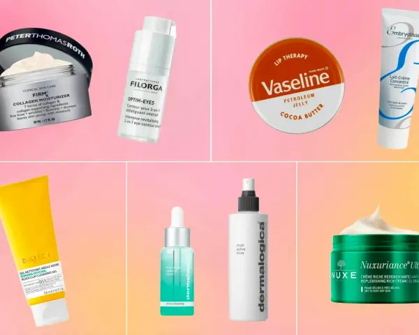 Hudvårdsprodukter som Peter Thomas Roth, Filorga, Vaseline, Embryolisse, Decleor, Dermalogica och Nuxe. Dessa produkter hjälper till att återfukta och vårda hudens lager.