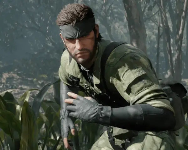 Snake, en su misión de **guía Metal Gear Solid Delta**, se agazapa en la jungla, listo para la acción.