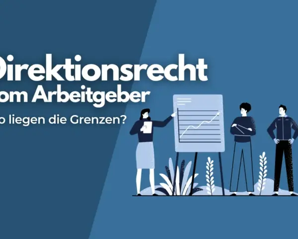 Diskussion über das Direktionsrecht vom Arbeitgeber. Eine Frau erklärt eine Grafik, zwei Männer hören zu. Wo liegen die Grenzen?