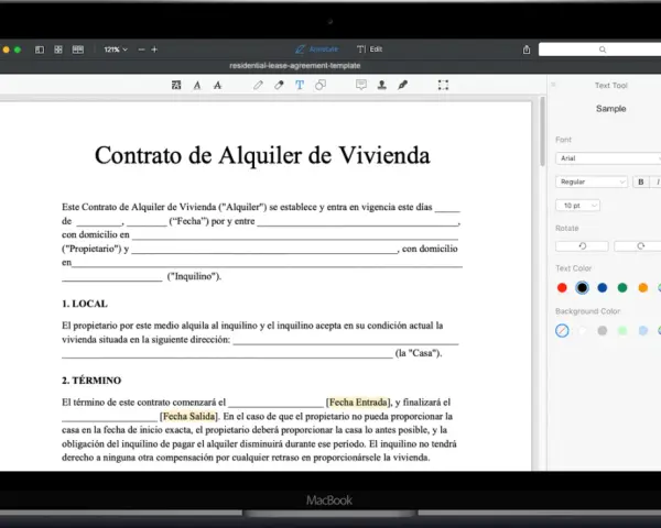 Plantilla contrato de alquiler entre particulares para vivienda. Documento legal con campos para fechas, direcciones y partes involucradas.