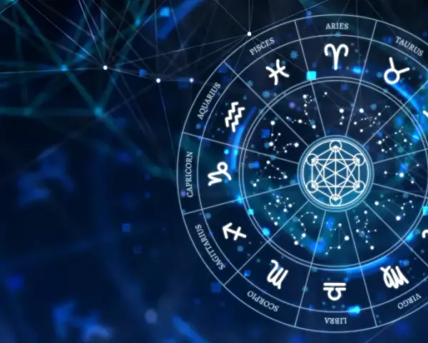Koło zodiaku z symbolami gwiazd i konstelacjami. 31 grudnia to znak zodiaku Koziorożec, symbolizujący ambicję i determinację.