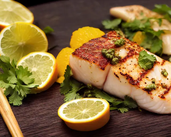 Grillowany halibut z cytryną i ziołami. Czy halibut jest zdrowy? Tak, to pyszne i zdrowe danie.