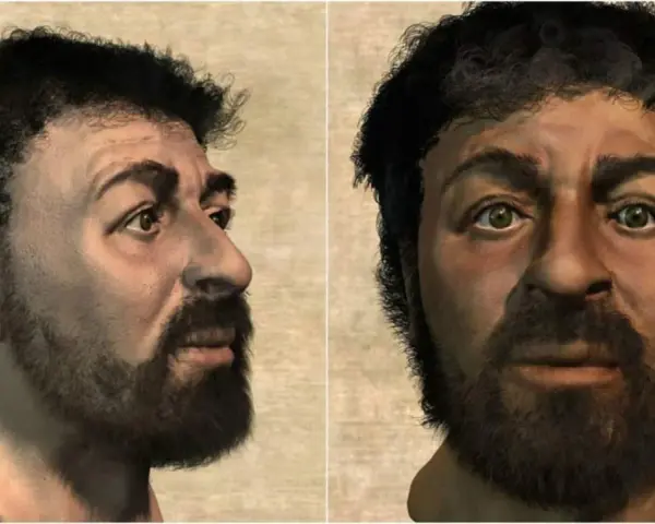 Rekonstruktion des Gesichts Jesu, basierend auf historischen und anthropologischen Erkenntnissen. Die Frage, wie alt wurde Jesus, bleibt ein Rätsel.