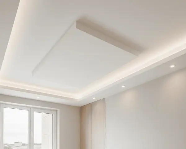 Soffitto in cartongesso con illuminazione a led integrata, un'idea moderna per la cucina.