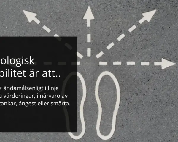Psykologisk flexibilitet är att agera i linje med värderingar, trots jobbiga tankar. Bilden visar pilar som symboliserar valmöjligheter.