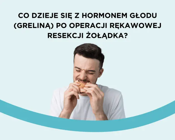 Mężczyzna z grymasem na twarzy gryzie kanapkę. Czy po operacji rękawowej i resekcji żołądka zmienia się poziom greliny?