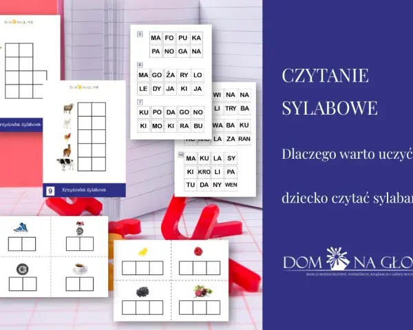 Materiały do nauki czytania sylabami: krzyżówki, obrazki i sylaby do uzupełniania. Pomoc w nauce czytania dla dzieci.