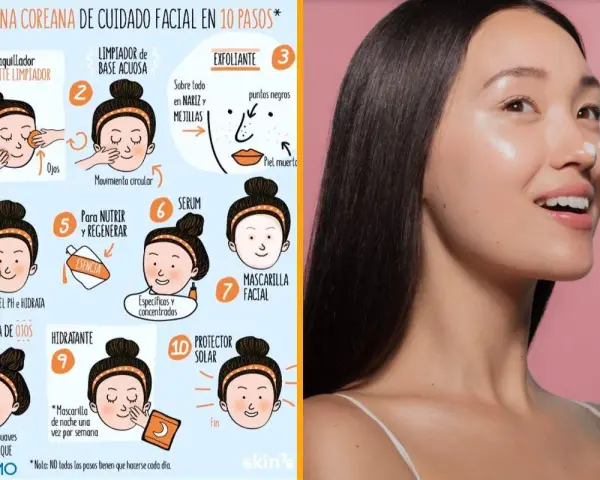 Una mujer aplica crema como parte de su rutina coreana de 10 pasos para el cuidado facial, que incluye limpieza, exfoliación, sérum e hidratación.