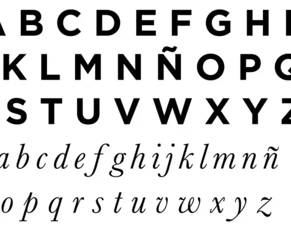 El abecedario español completo, con mayúsculas y minúsculas, muestra cuantas letras tiene el abecedario español.