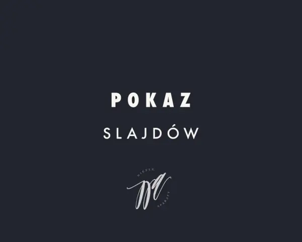 Jak zrobić pokaz slajdów ze zdjęć? Napisy "POKAZ SLAJDÓW" i logo "NIEŹLE APARATY" na ciemnym tle.