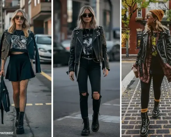Trois looks rock'n'roll pour un festival : perfecto, jupette, résille ou jean déchiré. Parfait pour une tenue festival rock.