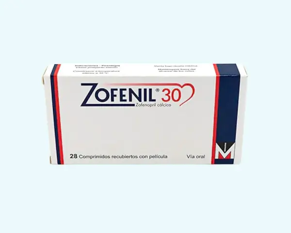 Opakowanie leku Zofenil 30, zawierające 28 tabletek powlekanych, stosowane doustnie.