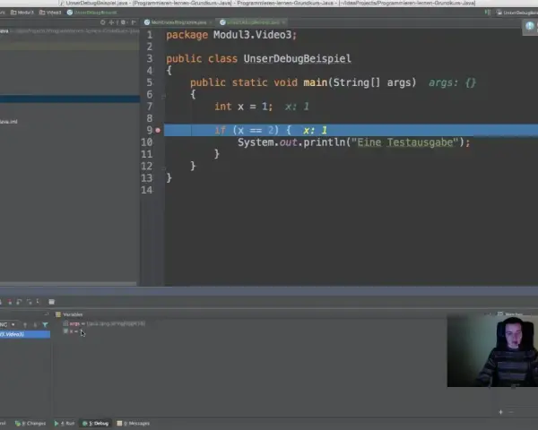 Java-Code wird im Debugger analysiert. Die Variable 'x' wird geprüft, was die Bedeutung von Debugging verdeutlicht.