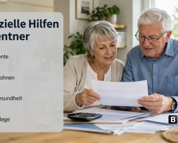 Älteres Paar prüft Unterlagen. Finanzielle Hilfen für Rentner, auch wenn sie getrennt lebend sind, sind wichtig.