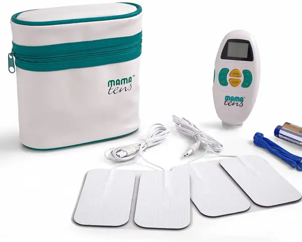 Zestaw Mama Tens do porodu: urządzenie, elektrody, baterie i etui. Pomoc w łagodzeniu bólu.