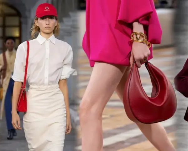 Modelli con borse rosse: idee su come abbinare una borsa rossa per un look audace e chic.