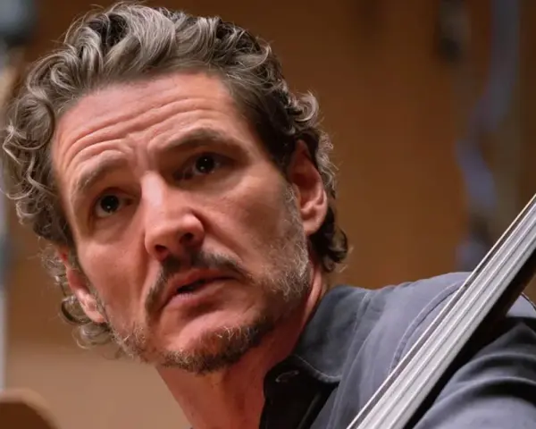 Pedro Pascal, znany z wielu filmów, seriali i programów, gra na wiolonczeli.