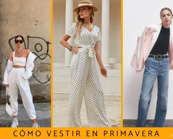 Tres looks para un estilo primaveral: blanco total, estampado de lunares y blazer rosa con jeans.