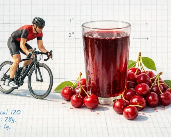 Cycliste buvant du jus de cerise, découvrez les jus de cerise bienfaits pour la récupération sportive.