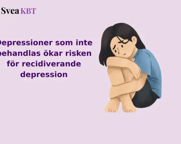 En flicka sitter hopkrupen, symboliserande hur obehandlad depression kan leda till långvarig depression och återfall.