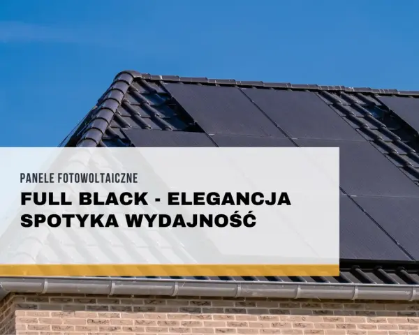 Panele fotowoltaiczne full black na dachu domu, łączące elegancję z wydajnością.