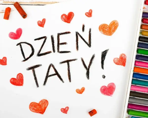 Dzień Taty! Rysunek z serduszkami i kredkami pastelowymi, idealny na międzynarodowy dzień ojca.