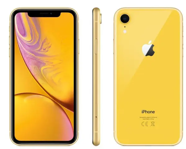 Żółty iPhone XR z widocznym aparatem z tyłu. Idealny do robienia zdjęć.