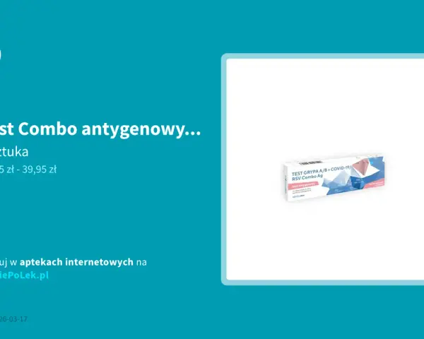 Test Combo antygenowy kosztuje 39,95 zł. Sprawdź, ile kosztuje test combo bez recepty i gdzie go kupić.