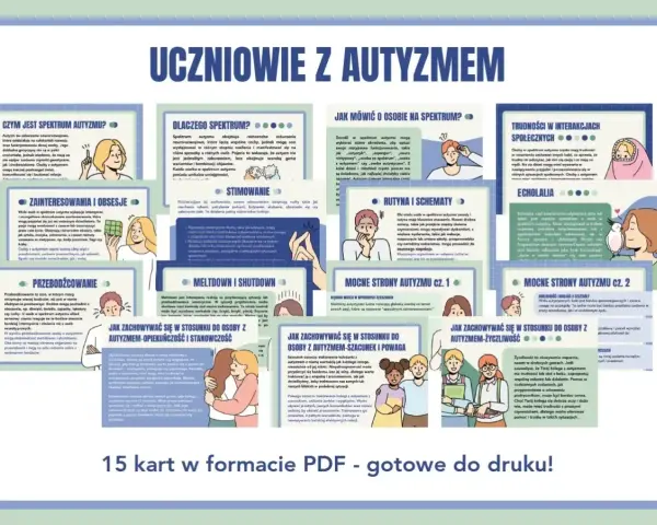 Przykładowe orzeczenie o autyzmie: 15 kart PDF z informacjami o spektrum, mocnych stronach i wskazówkach, jak wspierać osoby autystyczne.