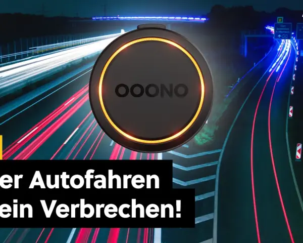 Ooono warnt vor Gefahren auf der Autobahn. Sicher Autofahren ist kein Verbrechen!