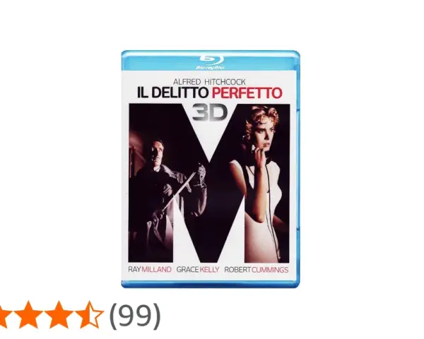 Copertina Blu-ray di "Il delitto perfetto" di Alfred Hitchcock, con Ray Milland e Grace Kelly. Un classico thriller che spiega come commettere un omicidio senza lasciare tracce.