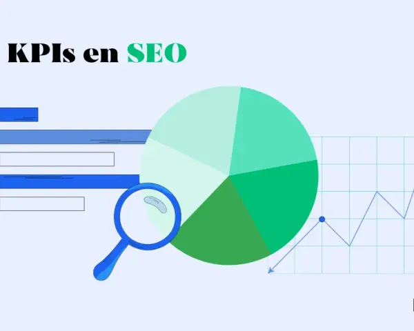 Les KPIs en SEO : analyse de performance avec graphiques, camembert et loupe. Optimisez votre score SEO WordPress.