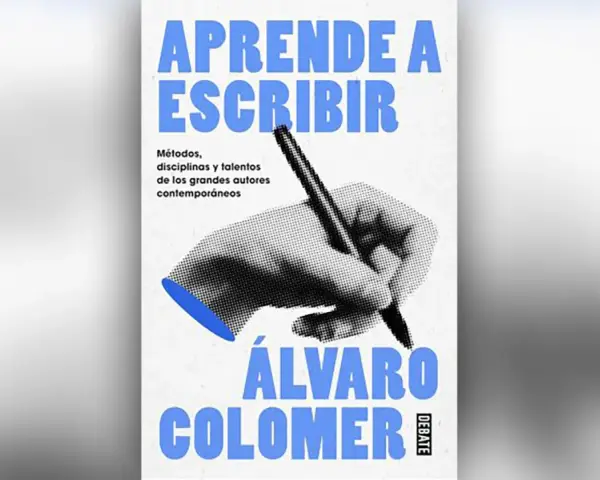 Libro "Aprende a escribir" de Álvaro Colomer, con una mano escribiendo. Ideal para quienes buscan libros para mejorar la escritura.