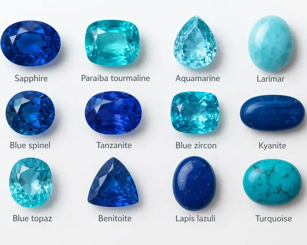 Dodici gemme blu, dal zaffiro al lapis lazuli, esplorano il **pietra blu significato**.