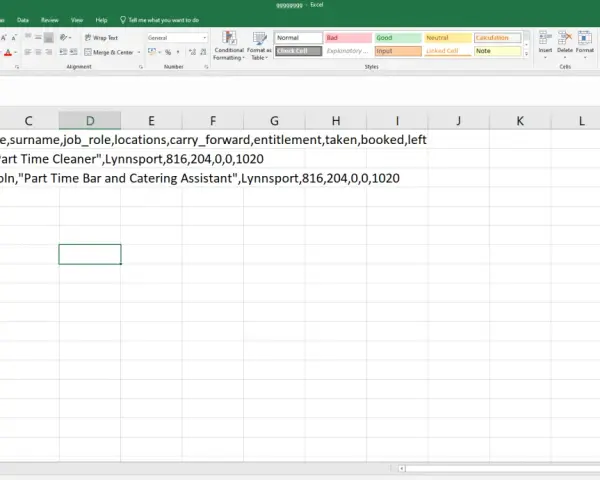 Dane w pliku csv zawierają informacje o użytkownikach, ich rolach i lokalizacjach.