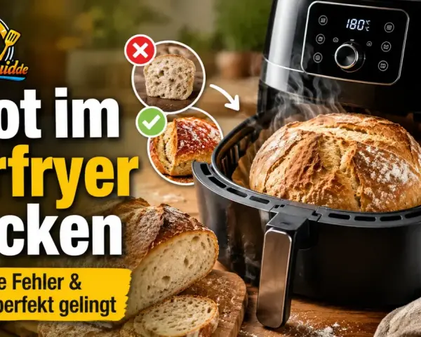 Perfekt Brot backen im Airfryer: Ein goldbraunes Brot dampft aus dem Airfryer. Tipps & Tricks für das beste Ergebnis.