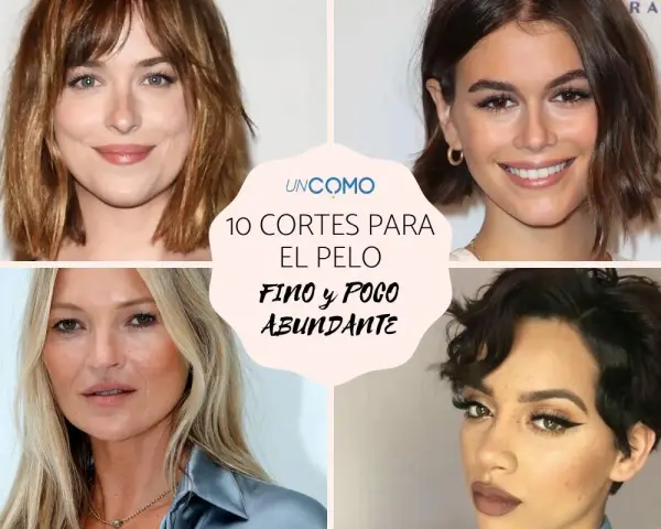Cuatro mujeres con diferentes peinados para pelo fino y poco abundante. Cortes modernos y favorecedores.